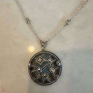 Sterling and Marcasite Pendant Necklace